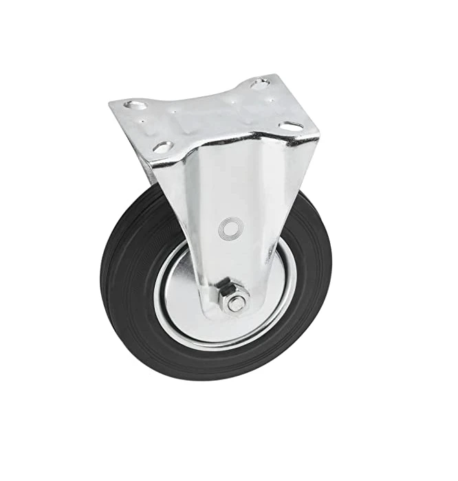 Castor wheel, fixed base, without brake, 200 mm