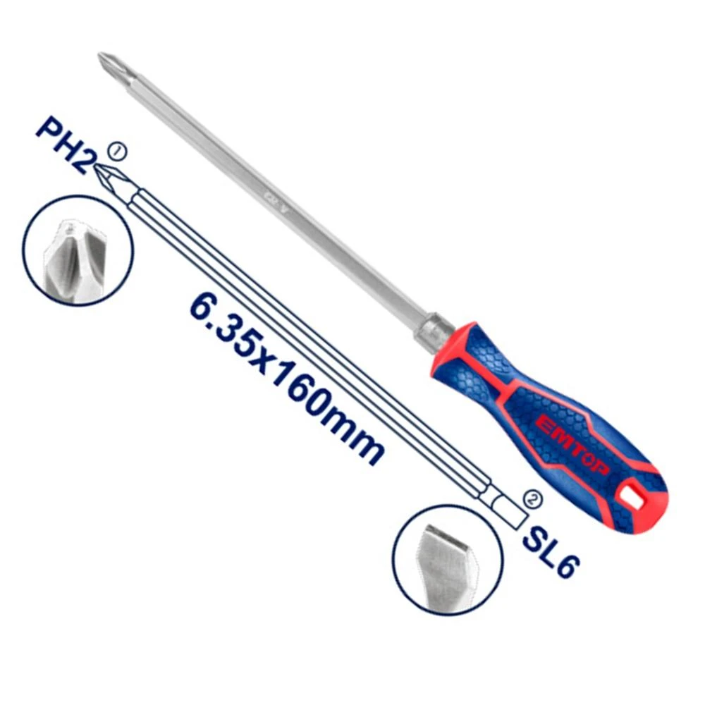 EMTOP 2 IN 1 SCREWDRIVER SET ESDRH0202