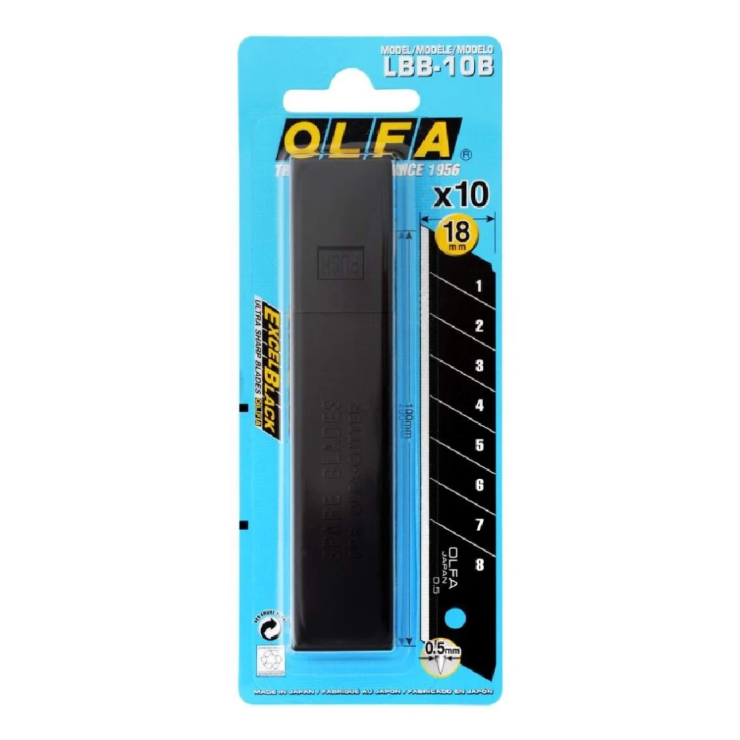 شفرة احتياطية OLFA سوداء مقاس 18 مم LBB-10B