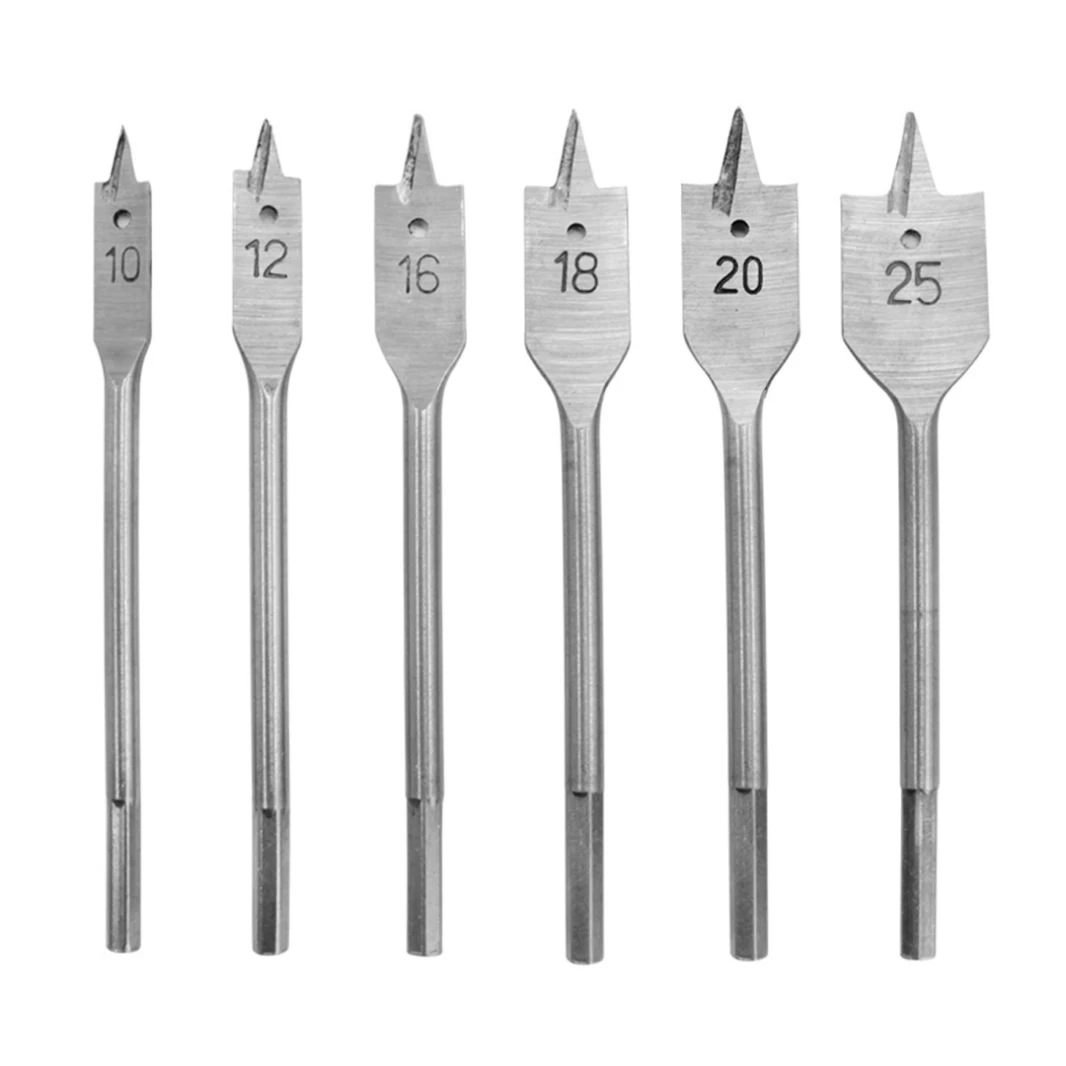 MEGA HARDWARE - DRILL BITS - 6 PCS FLAT DRILL SET