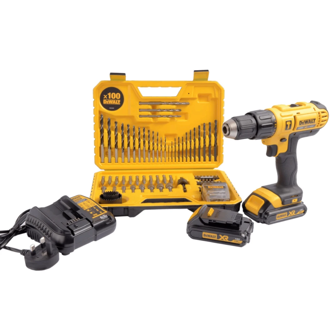 مثقاب مطرقة مدمج بدون فرشاة بقوة 18 فولت من DEWALT مع بطاريتين بقوة 1.5 أمبير في الساعة