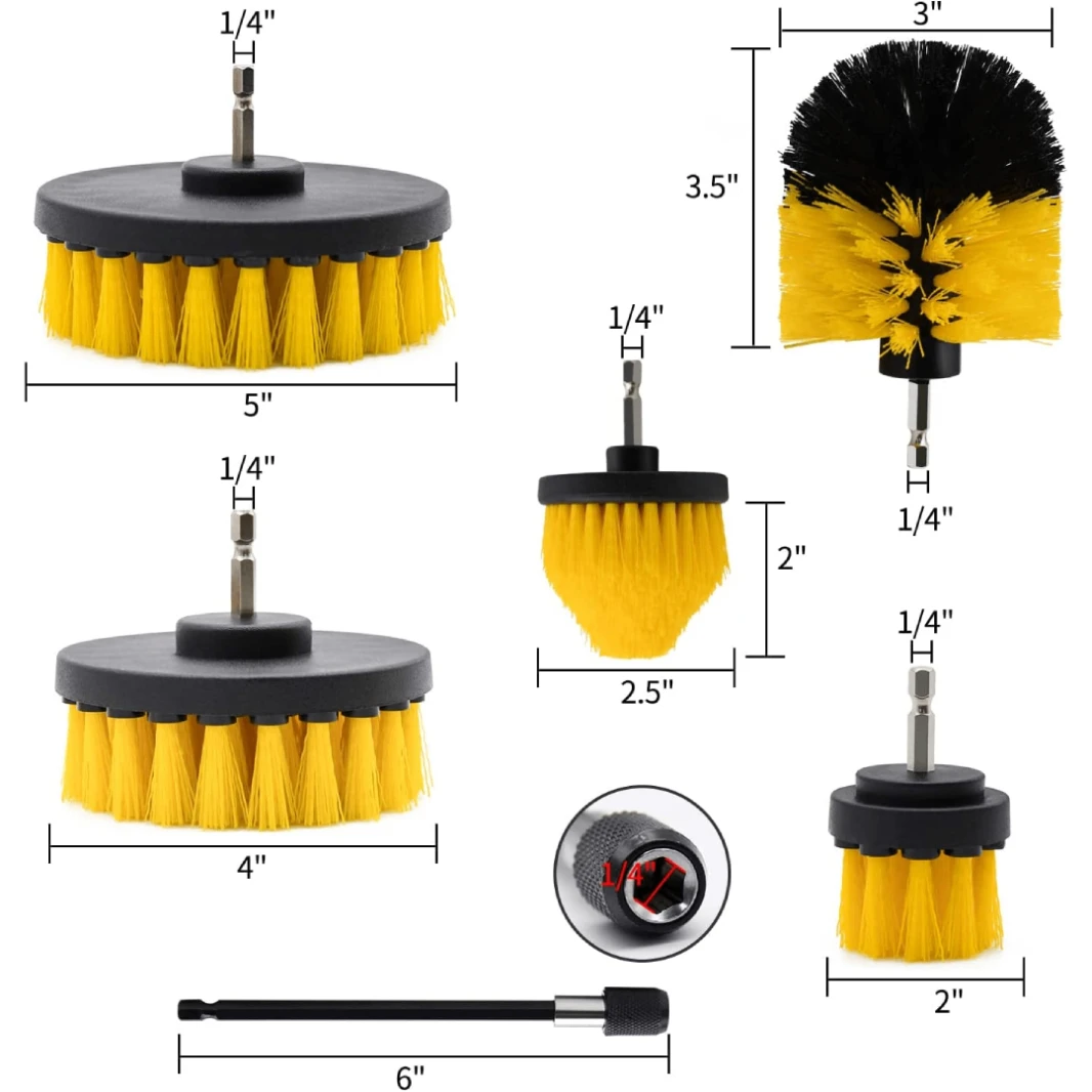 DRILL BRUSH ATTACHMENT SET, 5PCS