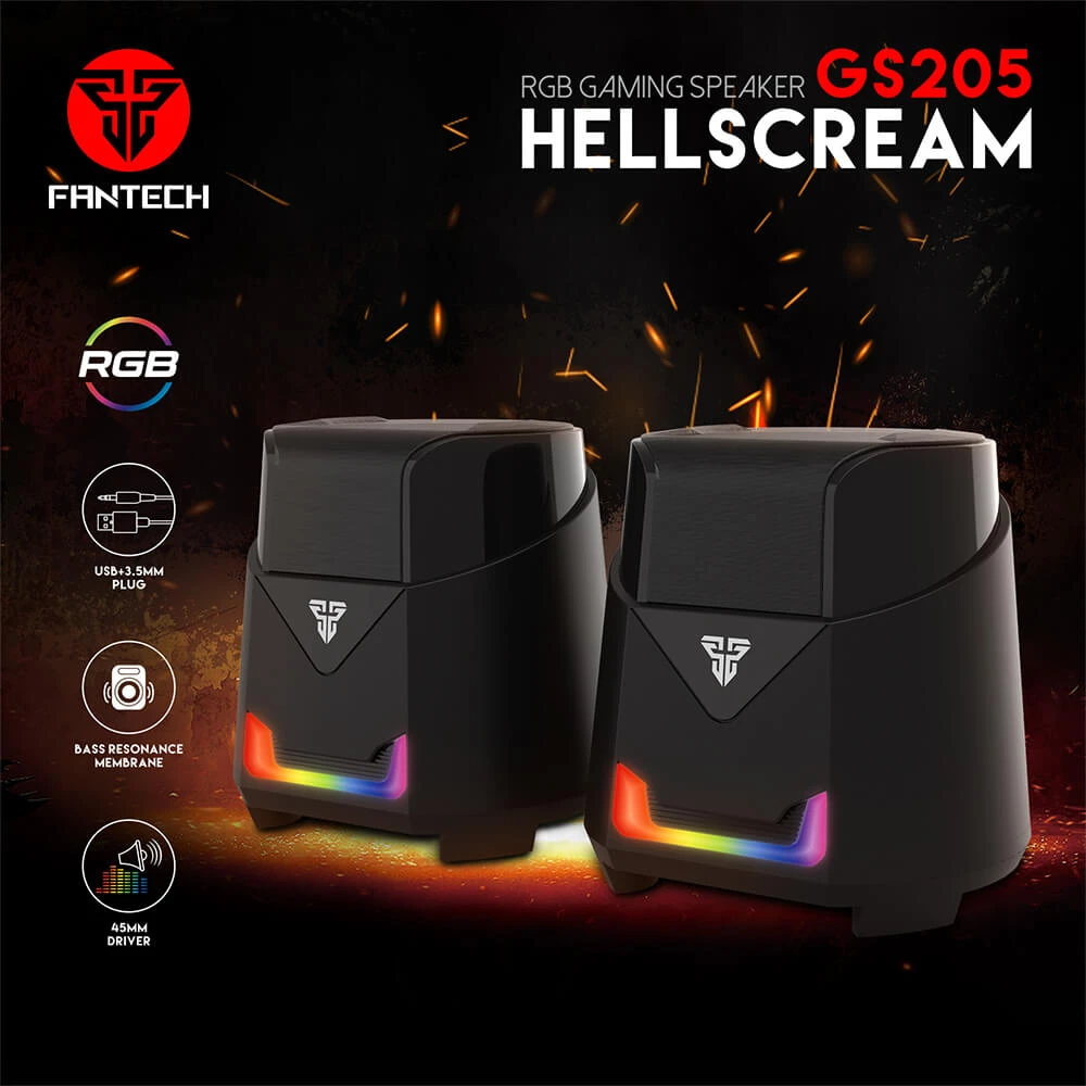 مكبر صوت FANTECH HELLSCREAM GS205 للألعاب المحمولة والموسيقى RGB