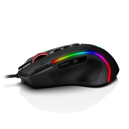 ماوس الألعاب Redragon M612 Predator RGB، ماوس ألعاب بصري سلكي بدقة 8000 نقطة في البوصة مزود بـ 11 زرًا قابلًا للبرمجة و5 أوضاع إضاءة خلفية، يدعم البرنامج أزرار التحكم السريع DIY Keybinds