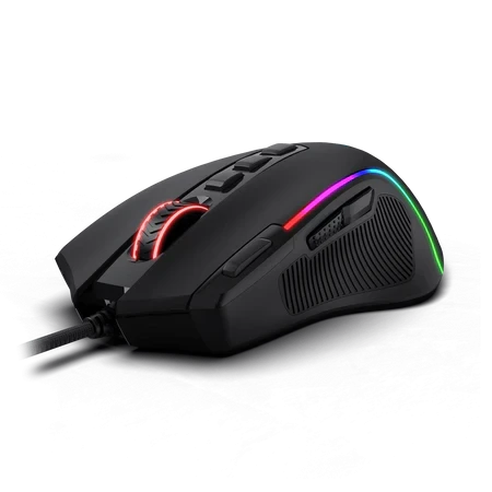 ماوس الألعاب Redragon M612 Predator RGB، ماوس ألعاب بصري سلكي بدقة 8000 نقطة في البوصة مزود بـ 11 زرًا قابلًا للبرمجة و5 أوضاع إضاءة خلفية، يدعم البرنامج أزرار التحكم السريع DIY Keybinds