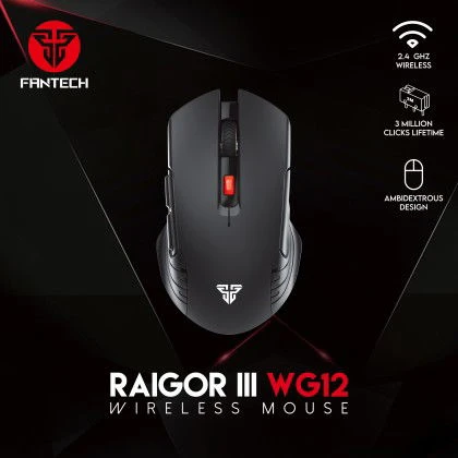 Fantech Raigor III WG12 Gaming Mouse with 2.4GHz Wireless Connection, Up to 2000 DPI