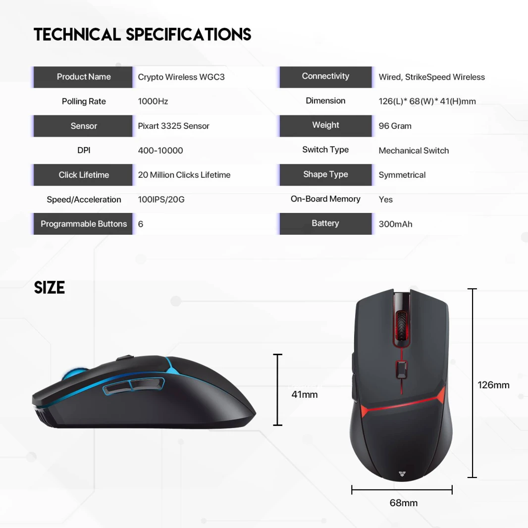 ماوس الألعاب Fantech Crypto WGC3