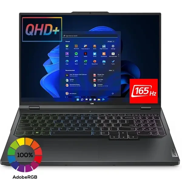 لابتوب الألعاب LENOVO LEGION PRO 5 16IRX8 - معالج Intel Core i9-13900HX من الجيل الثالث عشر - شاشة 16 بوصة WQXGA 2.5K IPS 100% sRGB 165Hz - GeForce RTX 4050 6GB