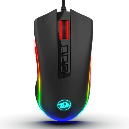 ماوس الألعاب Redragon M711 COBRA مع 16.8 مليون لون RGB بإضاءة خلفية، 10000 نقطة في البوصة قابلة للتعديل، قبضة مريحة، 7 أزرار قابلة للبرمجة