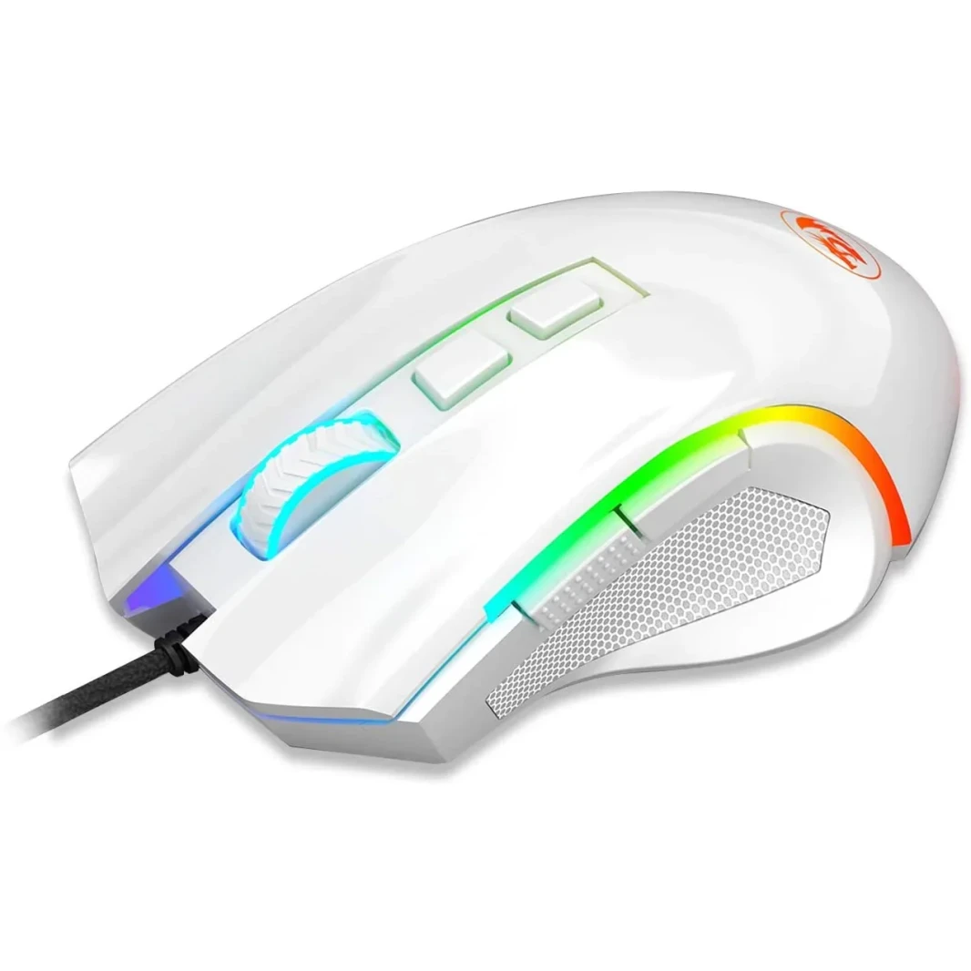 متجر موزع معتمد من Redragon ماوس الألعاب السلكي Redragon M607W Griffin White USB المزود بـ 7 أزرار قابلة للبرمجة / 7200 نقطة في البوصة / إضاءة RGB لأجهزة الكمبيوتر التي تعمل بنظام Windows / Mac