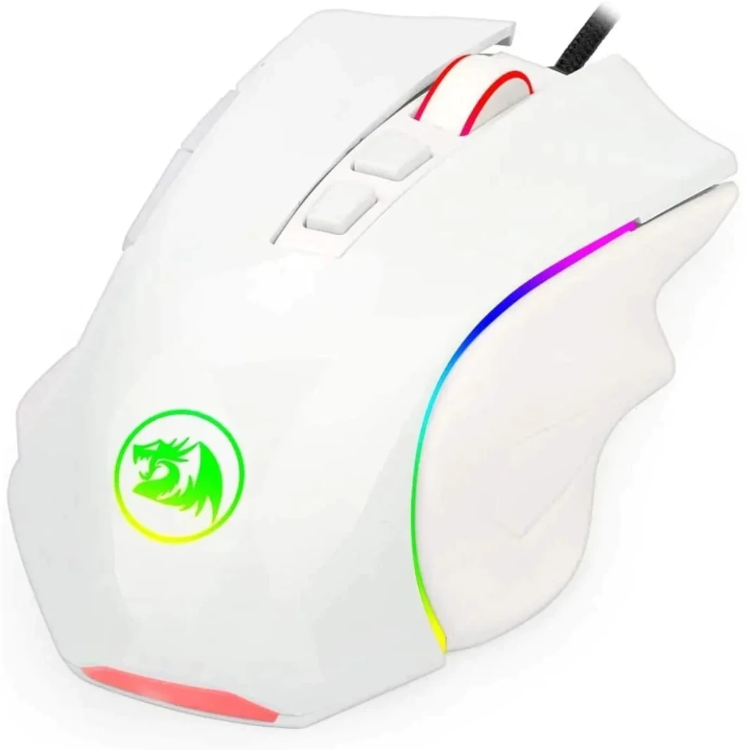 متجر موزع معتمد من Redragon ماوس الألعاب السلكي Redragon M607W Griffin White USB المزود بـ 7 أزرار قابلة للبرمجة / 7200 نقطة في البوصة / إضاءة RGB لأجهزة الكمبيوتر التي تعمل بنظام Windows / Mac