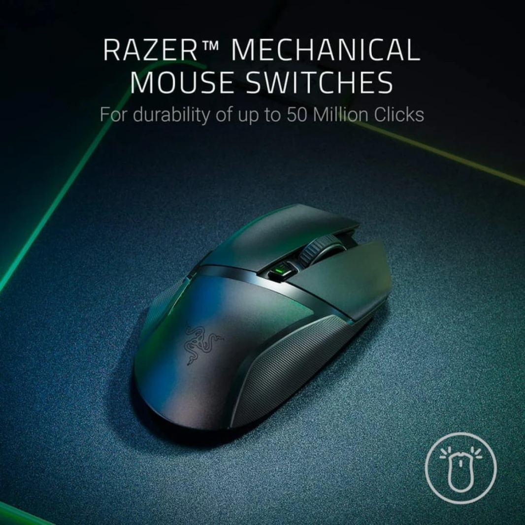 RAZER BASILISK X Hyperspeed Wireless Dual Mode (BT & 2.4GHz) 5G Advanced Optical Sensor Gaming Mouse 16K DPI w/ Mechanical Switches & Ultra-Long Battery Life - Black