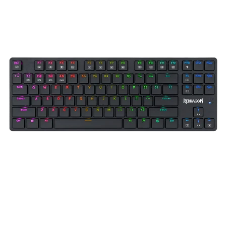 لوحة مفاتيح ميكانيكية Redragon K539 Anubis 80% لاسلكية RGB، 5.0 بلوتوث/2.4 جيجا هرتز/سلكية ثلاثية الوضع TKL لوحة مفاتيح صغيرة منخفضة الارتفاع باللون الأسود/بطارية متينة 1900 مللي أمبير في الساعة ومفات