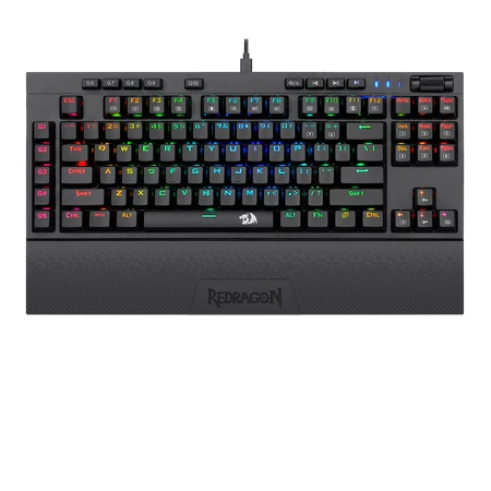 Redragon K596 VISHNU 3 Modes RGB Mechanical Gaming Keyboard, 87 Keys TKL Compact Keyboard with 2400 mAh Battery, 10 Onboard Macro Keys & Wrist Rest, 10H Play Time, Red Switches