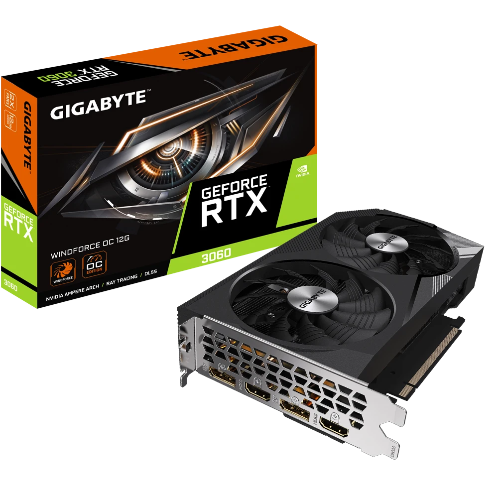 GIGABYTE GeForce RTX 3060 Gaming OC 12G (REV2.0) Graphics Card, 3X WINDFORCE Fans, 12GB 192-bit GDDR6, GV-N3060GAMING OC-12GD Video Card