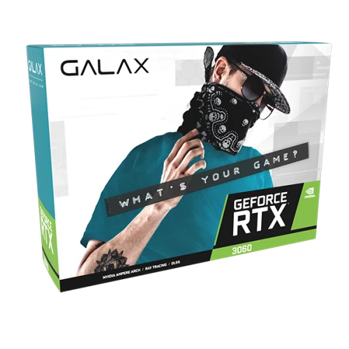 Galax Geforce RTX 3060 1-CLICK OC ، Dual Fans ، DLSS ، Ray Tracing ، 8GB 128bit 240GB/ S GDDR6 ، PCI-E 4.0 ، HDMI 2.1/ DP1.4A