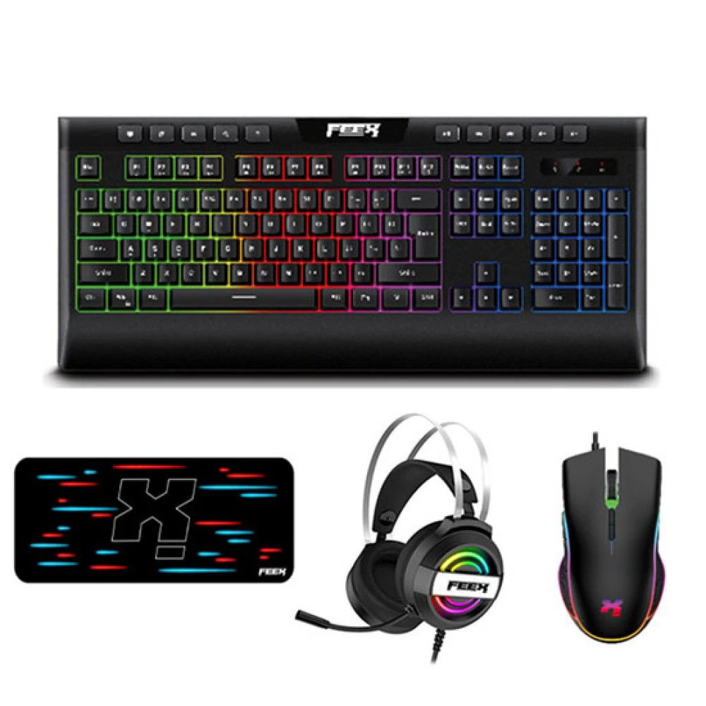 Combo Maming Fex Ultra 4 في 1 (الماوس - لوحة المفاتيح الميكانيكية - سماعة الرأس - لوحة الماوس)