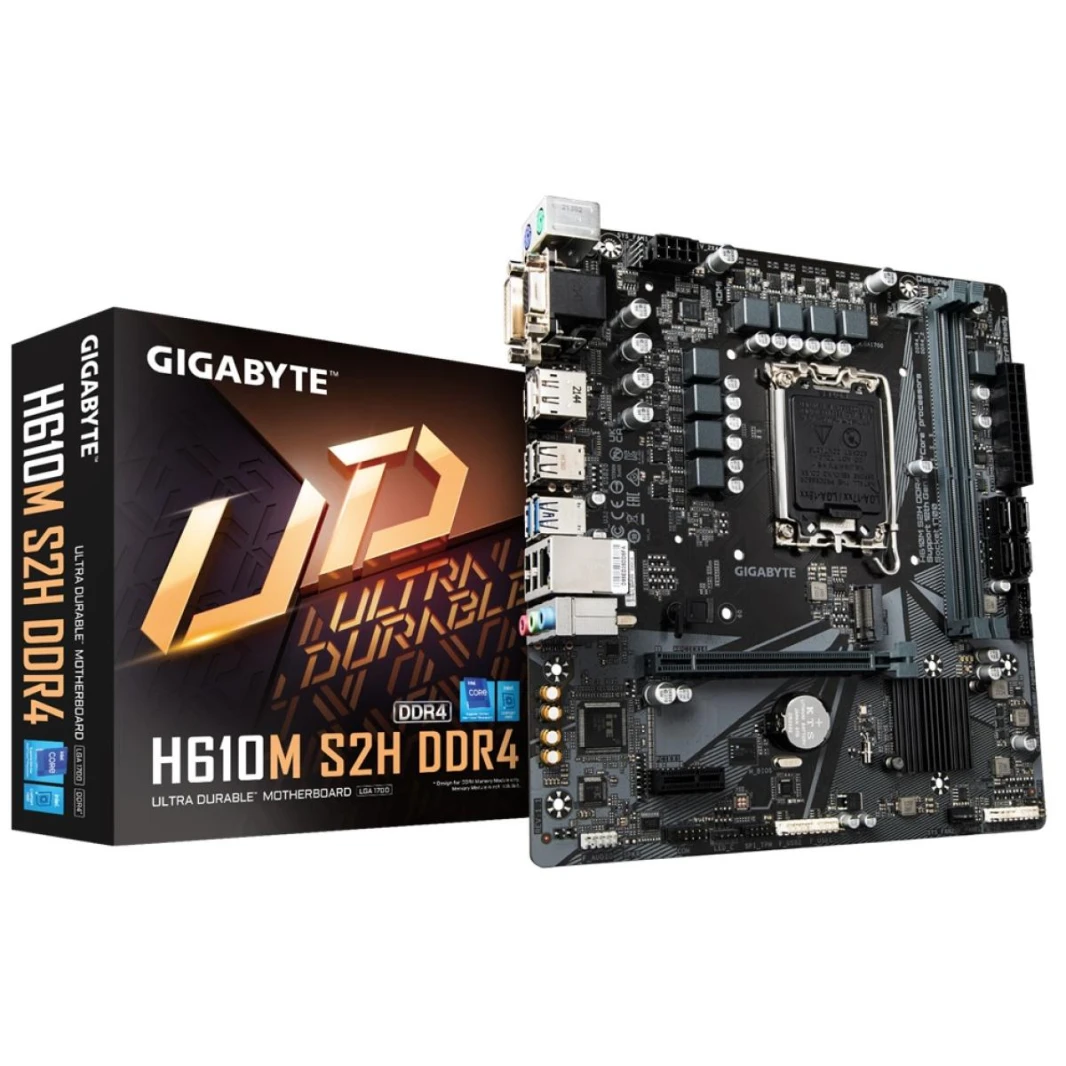 Gigabyte H610M S2H DDR4 DDR4 LGA 1700 ، Intel 12th M.2 PCIe 4.0 USB 3.2 Gen1 M.2 Matx Mother