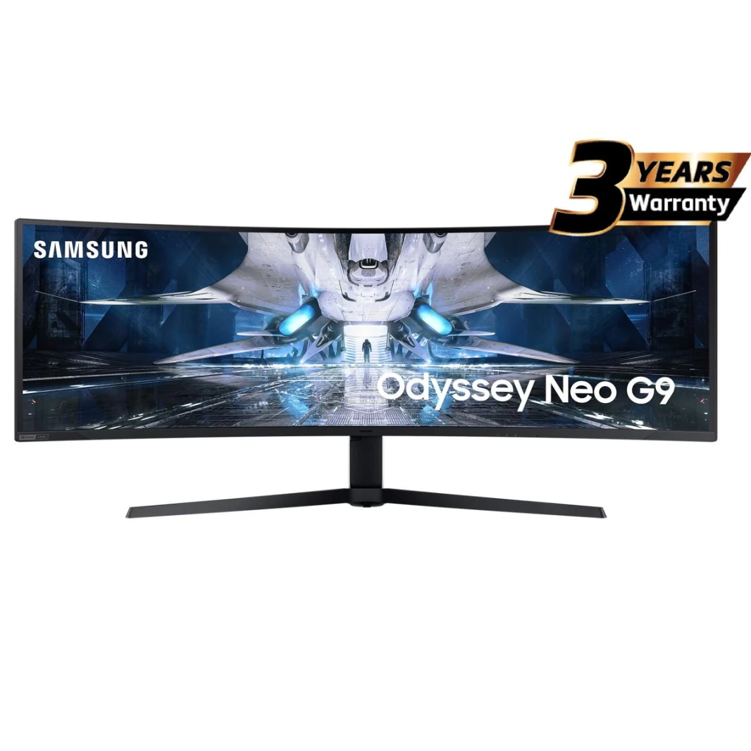Samsung Odyssey Neo G9 49 "DQHD Curved Mongved ، VA Matrix Mini-Mini ، 240Hz ، 1MS (GTG) ، HDR 2000 ، 125 ٪ SRGB ، G-Sync متوافق ، مع سفر/ جناح.