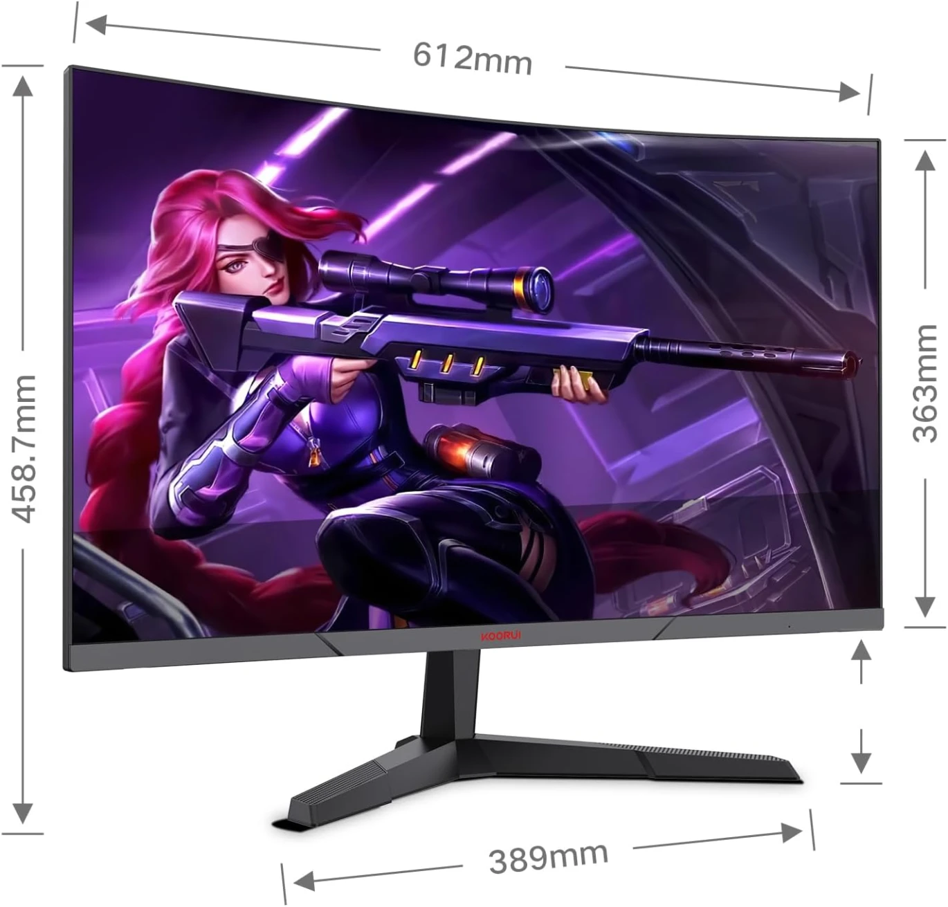 Koorui 27E6QC 27 "2560x1440 144Hz 1MS Mongved Grading Monitor
