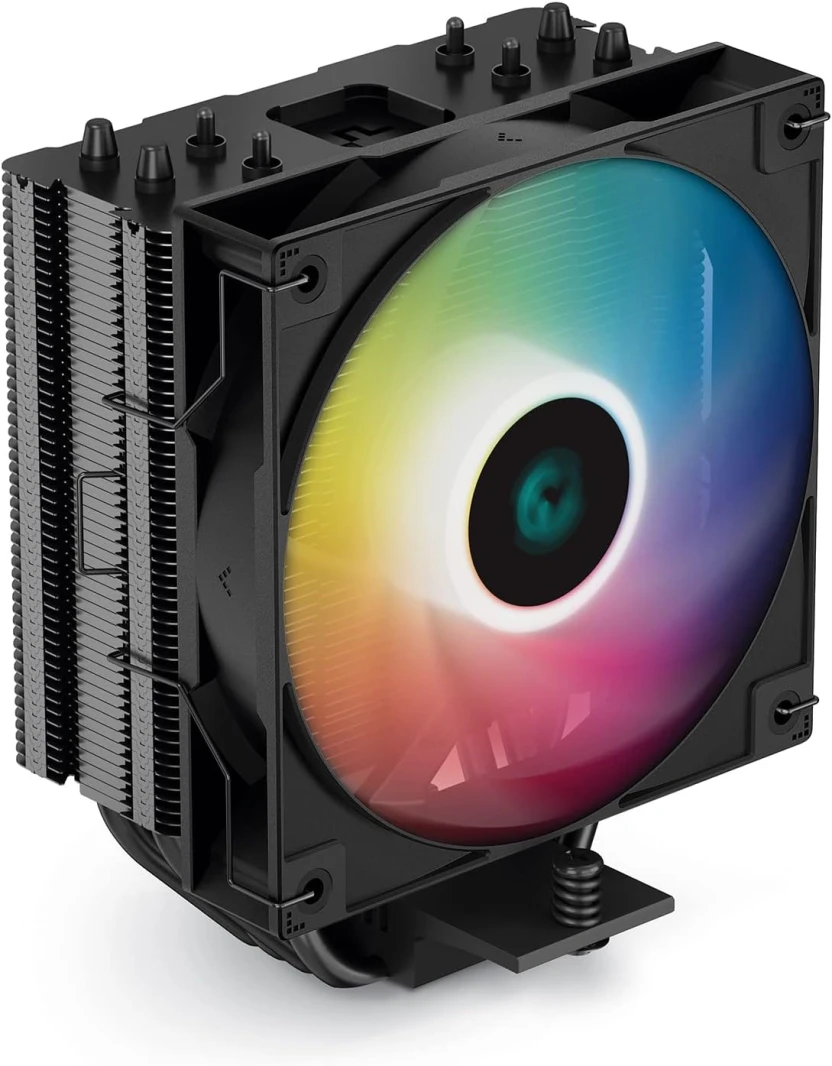 Deepcool Gammaxx Ag400 bk Argb Cpu Air Cooler All-Black 5V-3Pin Sync 220W TDP 6mm x 4 أنابيب الحرارة النحاسية مع مروحة 120 مم PWM 2000RPM 75.89CFM لـ Intel LGA 1700/1200/1151/1150/1155 AMD AM5/AM4
