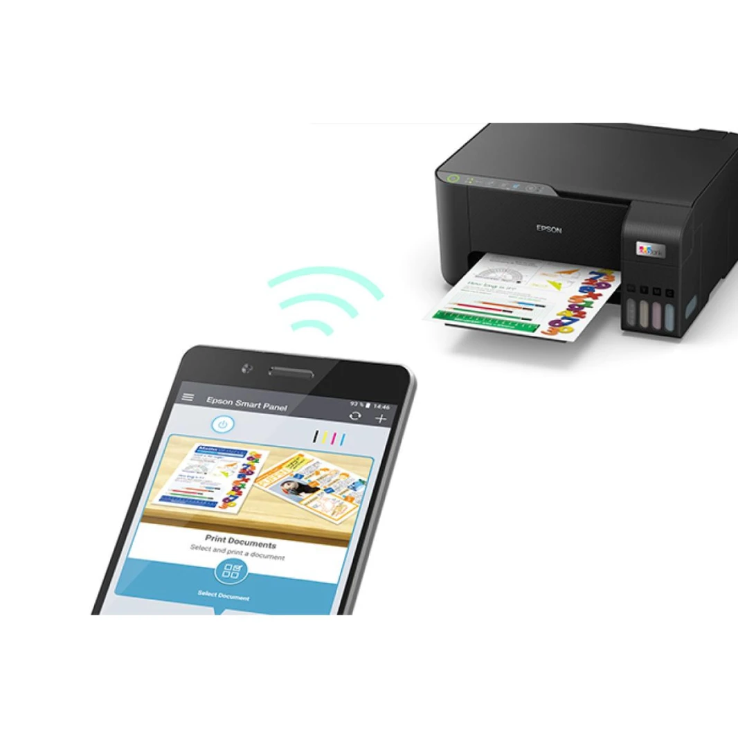 Epson Ecotank L3252 Wi-Fi All-in-One (Print, Scan, Copy) Ink Tank Wireless Color LED Printers up to 4,500 pages black & 7,500 pages colour (Black)