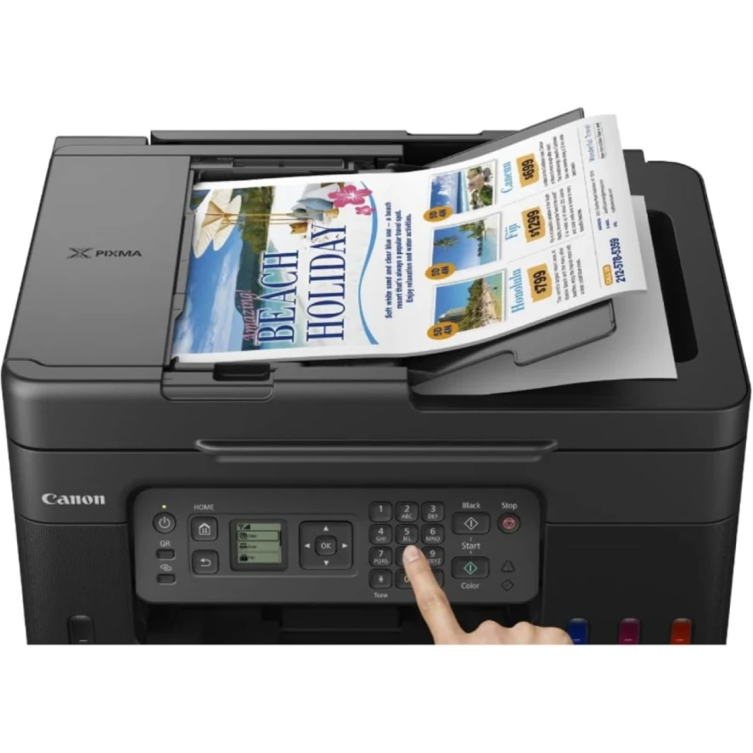 Canon Pixma G4470 Ink Tank Wi-Fi Wireless A4 4800 × 1200 نقطة في البوصة ، 4in1 نسخة ، طباعة ، مسح ، فاكس بالإضافة إلى مواد تولي