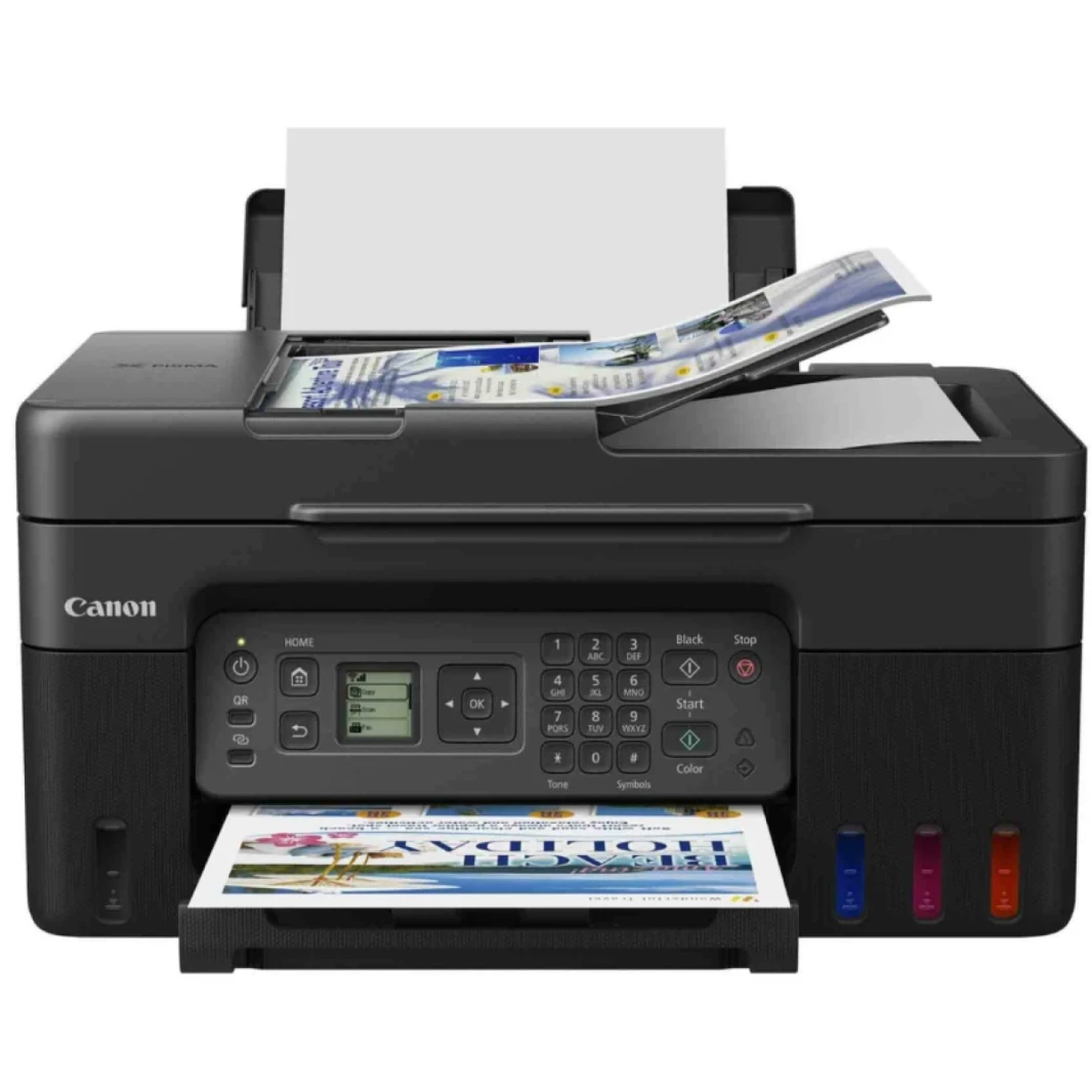 Canon Pixma G4470 Ink Tank Wi-Fi Wireless A4 4800 × 1200 نقطة في البوصة ، 4in1 نسخة ، طباعة ، مسح ، فاكس بالإضافة إلى مواد تولي