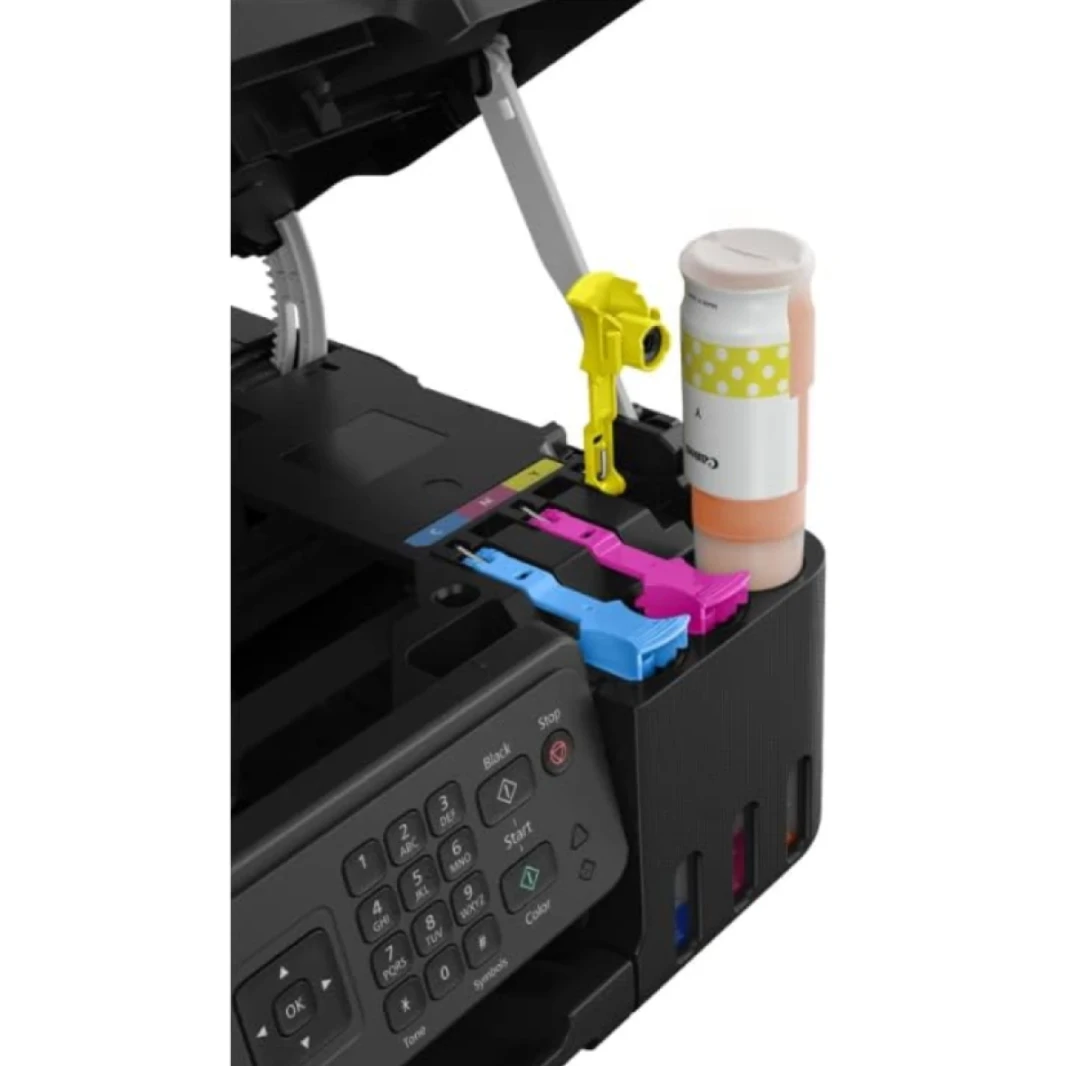 Canon Pixma G4470 Ink Tank Wi-Fi Wireless A4 4800 × 1200 نقطة في البوصة ، 4in1 نسخة ، طباعة ، مسح ، فاكس بالإضافة إلى مواد تولي