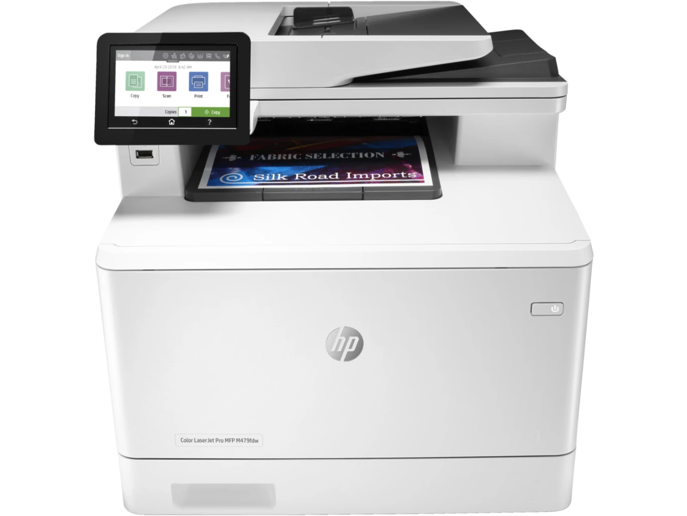 HP Color LaserJet Pro MFP479FDW All-In-One طابعة ملونة مع وحدة تغذية وثيقة تلقائية ، طباعة دوبلكس ،-Wi-Fi-White