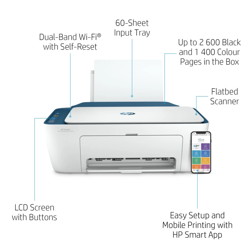 HP Deskjet Ink Advantage Ultra 4828 3-In-1 Inkjet Colored Printer With Wi-Fi
