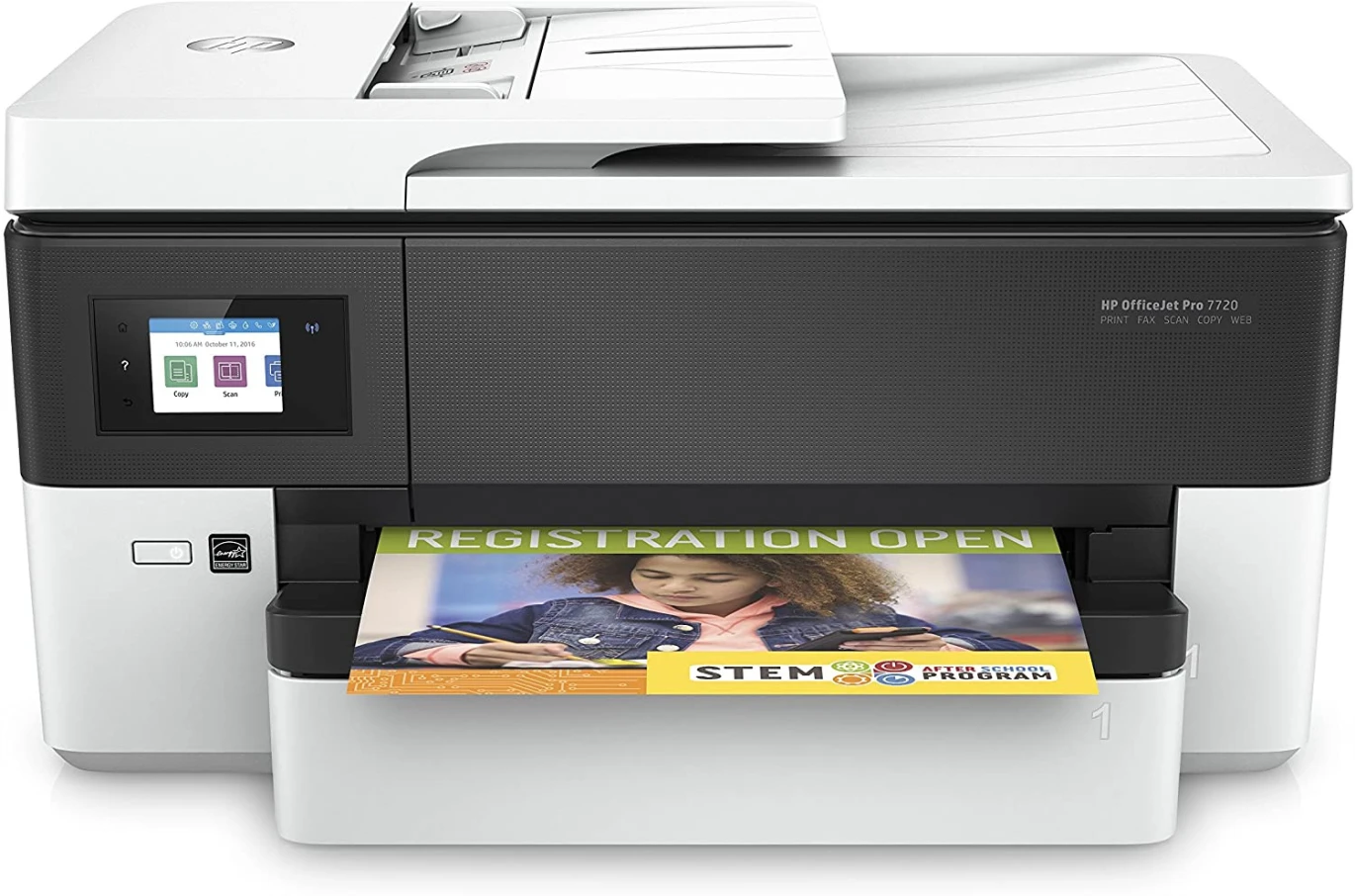 HP OfficeJet Pro 7720 A3 Wide Format Coll-in-One INKJET COLLED مع وحدة تغذية مستندات تلقائية ، طباعة مزدوجة ، جاهزة للشبكة و WI-FI