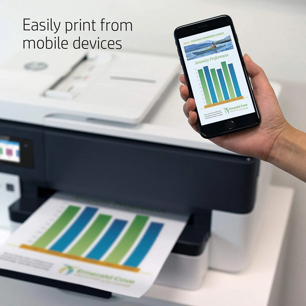 HP OfficeJet Pro 7720 A3 Wide Format Coll-in-One INKJET COLLED مع وحدة تغذية مستندات تلقائية ، طباعة مزدوجة ، جاهزة للشبكة و WI-FI