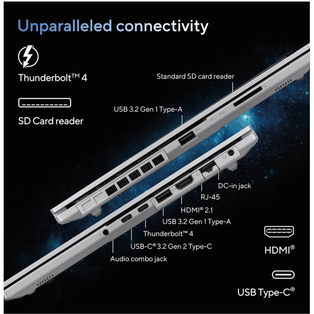 Asus Vivobook Pro 15 OLED (2024) ، AI Ready ، 15.6 "3K 120Hz OLED CAPTOP ، Intel Core Ultra 7 155H ، NVIDIA GEFORCE RTX ™ 4050 ، 1TB SSD ، Cool Silver