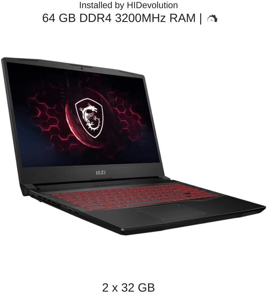 MSI Pulse GL66 12UEK-1239XAE 15.6 "2K QHD 165Hz ، I9-12900H ، RTX ™ 3060 محمول GPU 6GB GDDR6 ، 32 GB 3200MHz RAM ، 512GB PCIE SSD ، Windows 11 Original