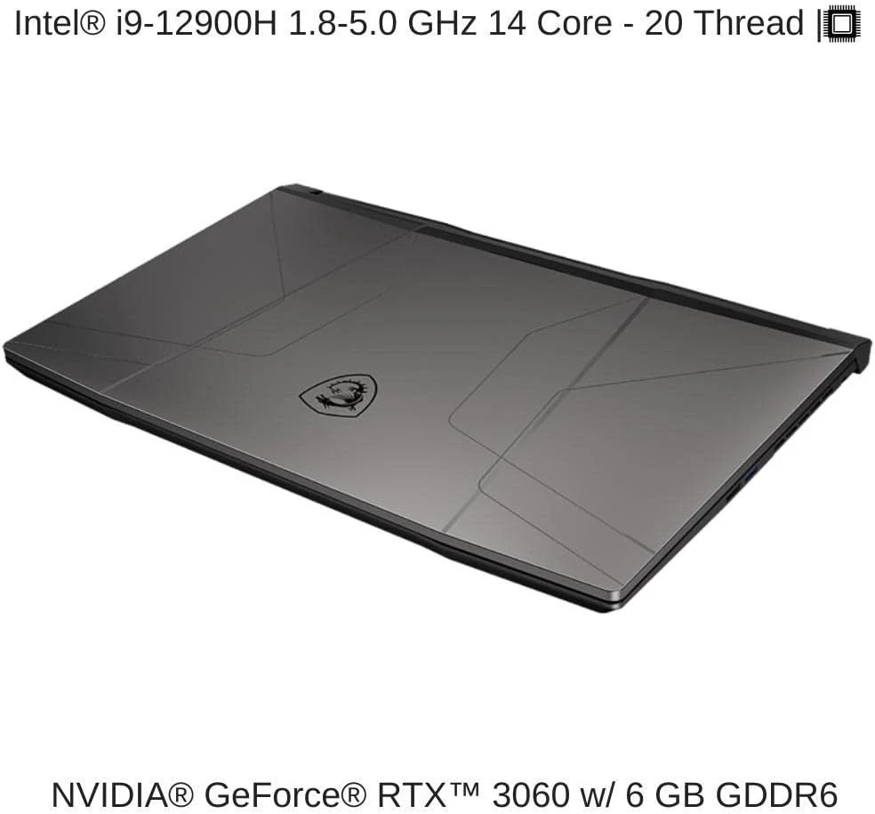MSI Pulse GL66 12UEK-1239XAE 15.6 "2K QHD 165Hz ، I9-12900H ، RTX ™ 3060 محمول GPU 6GB GDDR6 ، 32 GB 3200MHz RAM ، 512GB PCIE SSD ، Windows 11 Original
