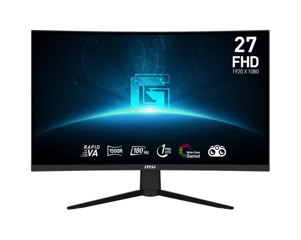 MSI Full HD Non -Glare 1Ms 1920 x 1080 180Hz REDER DERETORY SYNC SYNC 27 "منحنية (G27C3F) - أسود
