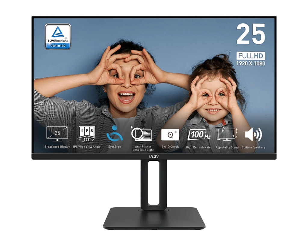 MSI Pro MP251P 24.5 بوصة شاشة Office كاملة HD IPS 1920 X 1080 100Hz شاشة العين المدمجة في مواضع HDMI 1.4B D-SUB (VGA) [فئة الطاقة E]