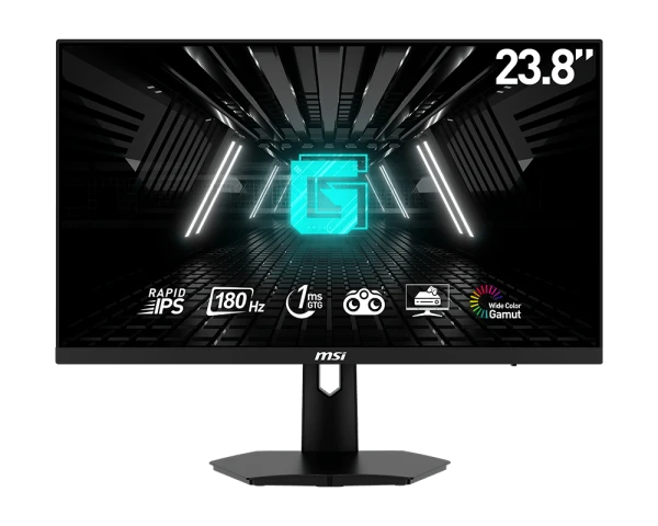 MSI Gaming Monitor G244F Flat ، 23.8 "1920 × 1080 FHD ، 180Hz ، 1MS IPS Freesync Premium ، قابل للتعديل ، سطوع 300 أسود