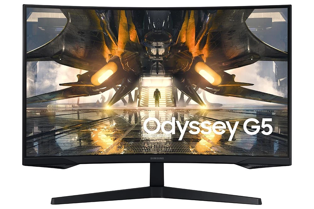Samsung Odyssey G5 S32AG550em 32 "2560 x 1440 (QHD 2K) VA 165Hz 1M DP 1.4 / HDMI 2.0 مع شاشة ألعاب AMD Freesync Premuim & HDR - أسود شاشة للألعاب
