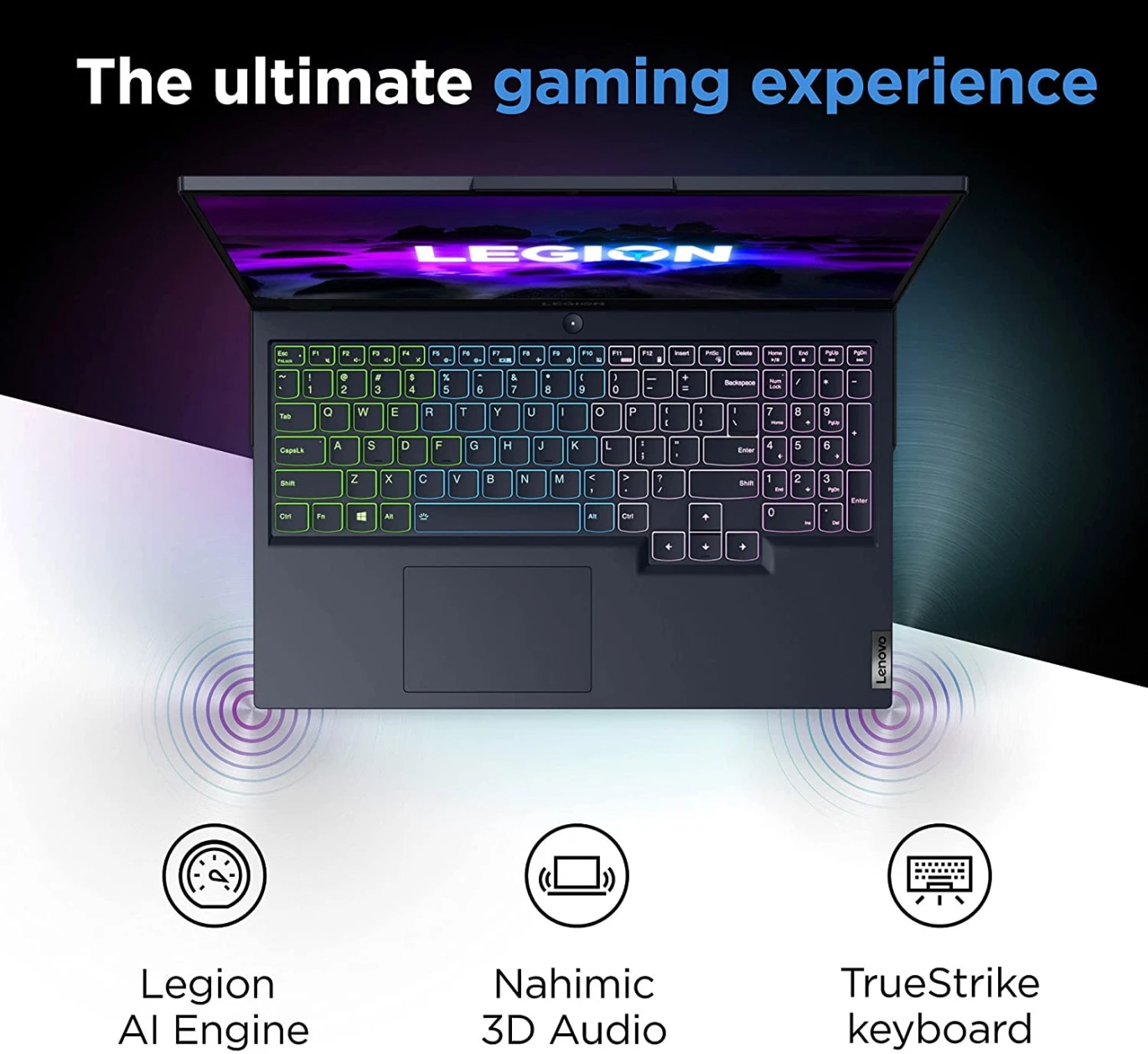 Lenovo Legion 5 15ith6 Intel® 11th Gen Core ™ I7-11800H ، 16 GB RAM ، 512 GB NVME® SSD ، NVIDIA® GEFORCE ™ RTX 3050 TI 4 GB GDDR6 ، 15.6 IPS 1920 × 1080 (FHD) 165HZ 8MS ، Windows 10 Pro - أسود
