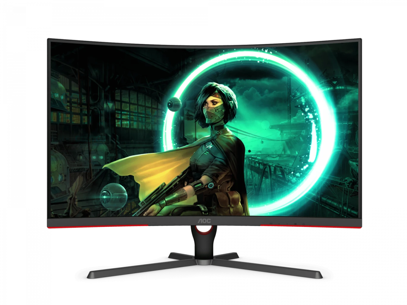 AOC CQ32G3SE 31.5 "2560 × 1440 (2K) VA 165Hz 1MS HDMI 2.0 \ DP 1.2 MOURCH مع HDR & AMD FreeSync premuim
