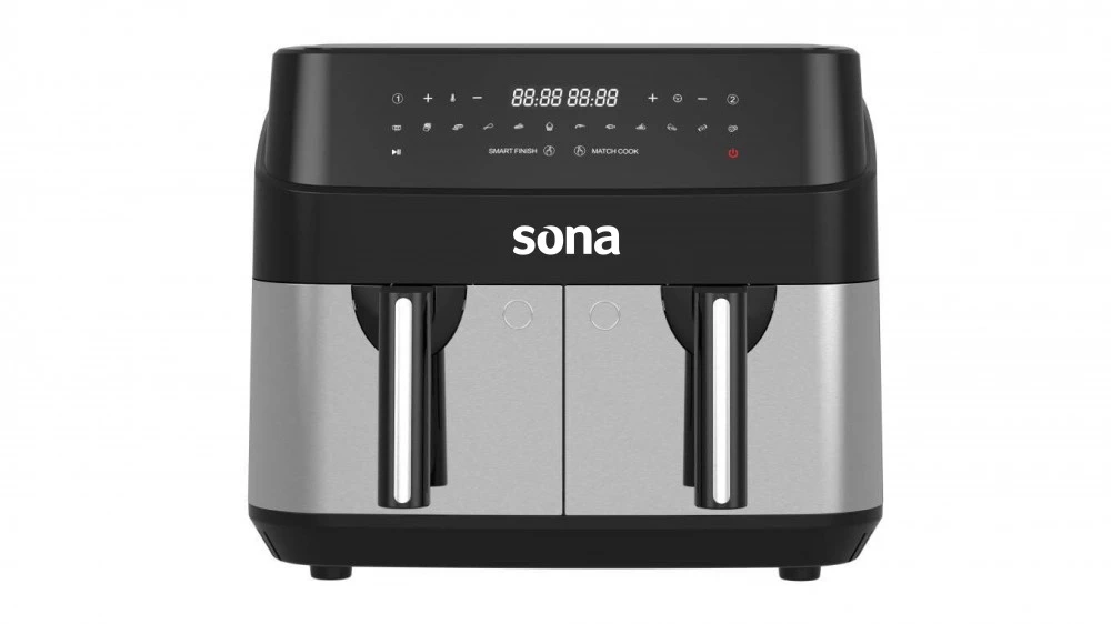 Sona air fryer 1750W,12 programs 9L, with 2 baskets touch control | SAF-9209 D