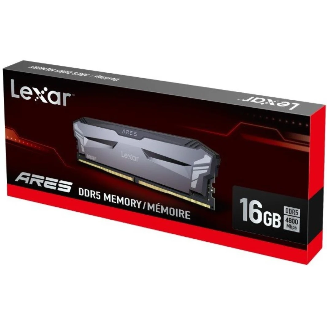 LEXAR ARES Single 16GB DDR5 4800MT/S-CL40 ذاكرة سطح المكتب غير RGB (رمادي)