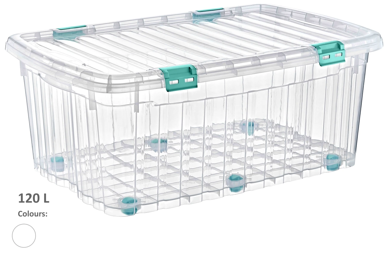 POLYTIME WHEELED STORAGE BOX 120L