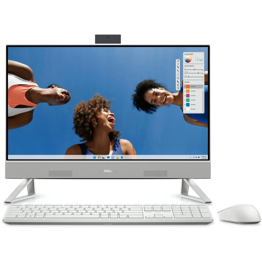Dell Inspiron 5420 All-In-One Pearl White 24 '' IPS FHD Touch 60Hz 99 ٪ SRGB ، 13th Gen Intel Core I7-1355U ، Intel Iris XE Graphics ، 16GB DDR4 RAM ، 512GB NVME M.2 ضمان)