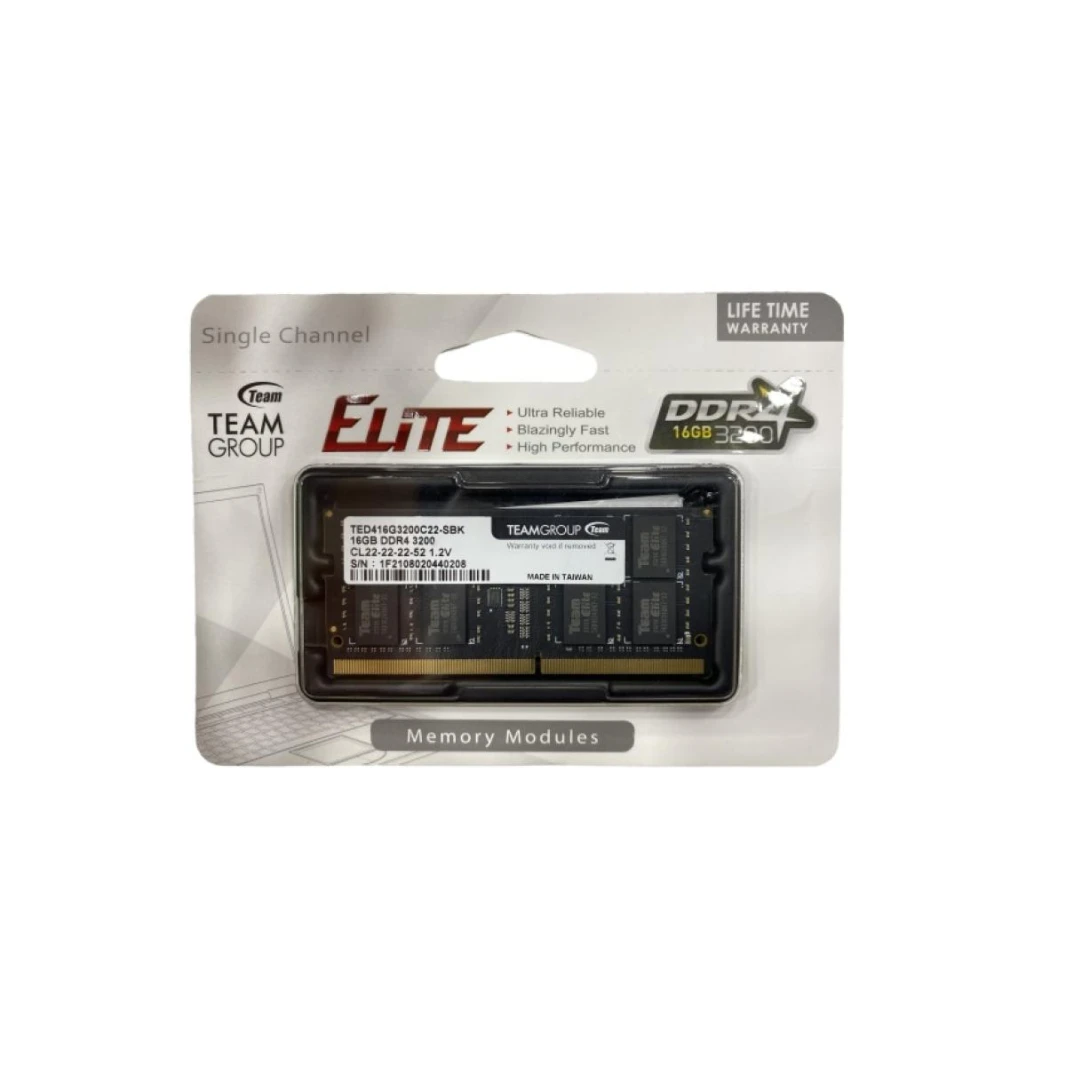 TeamGroup Elite So-DIMM Single 16GB 3200MHz CL22 DDR4 MEMARY