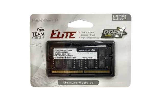 TeamGroup Elite So-DIMM Single 16GB 3200MHz CL22 DDR4 MEMARY