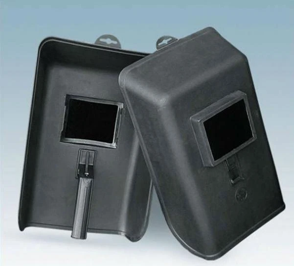 Black welding face, wide glass with handle