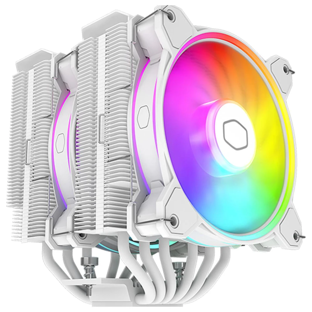 Cooler Master Hyper 622 Halo (White) ARGB Dual Tower CPU Air Cooler w/ 6x Nickel Plated Heat Pipes & High Performance Dual Fan